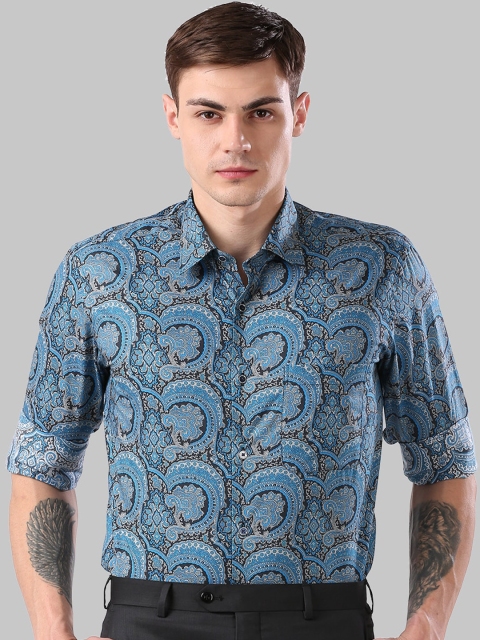 

Raymond Men Blue Printed Formal Shirt