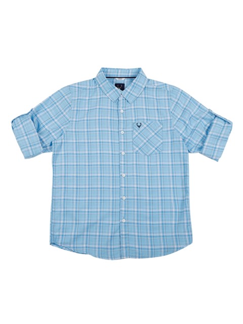 

Allen Solly Junior Boys Blue Regular Fit Checked Casual Shirt
