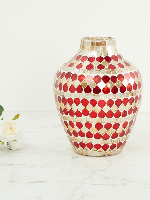 

Home Centre Gold-Toned & Red Textured Galaxy Mabel Mosaic Vase