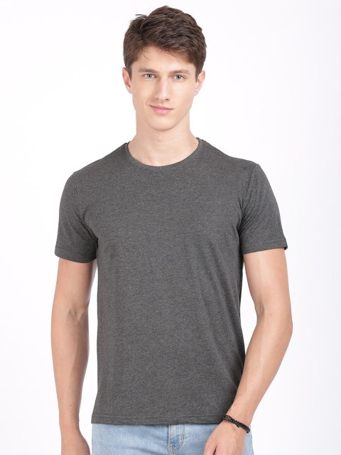 

MASH UNLIMITED Men Charcoal Slim Fit T-shirt