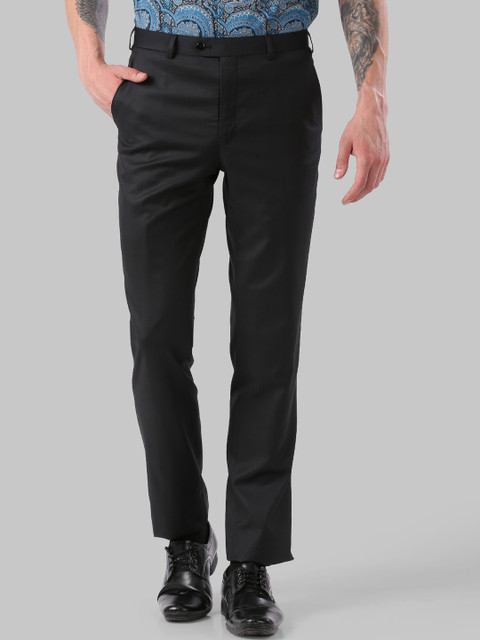 

Raymond Men Black Solid Regular Fit Formal Trousers
