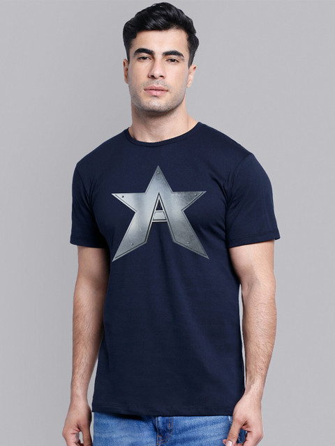 

Free Authority Men The Falcon & The Winter Soldier Navy Blue Printed T-shirt