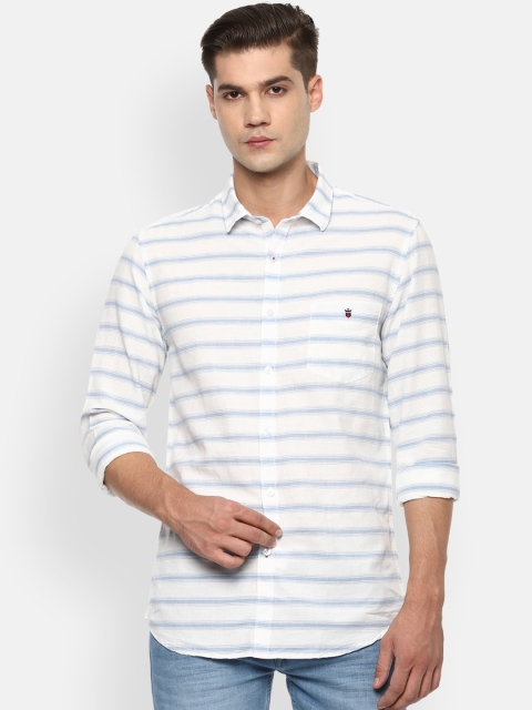 

Louis Philippe Sport Men White Horizontal Stripes Striped Casual Shirt