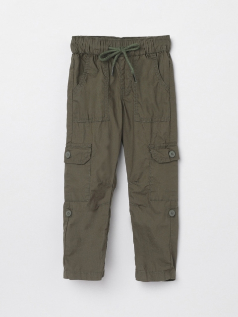 

max Boys Green Cargos Trousers