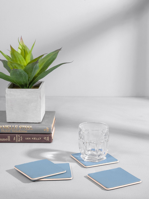 

Pure Home and Living Blue & Cream Set of 4 Coasters