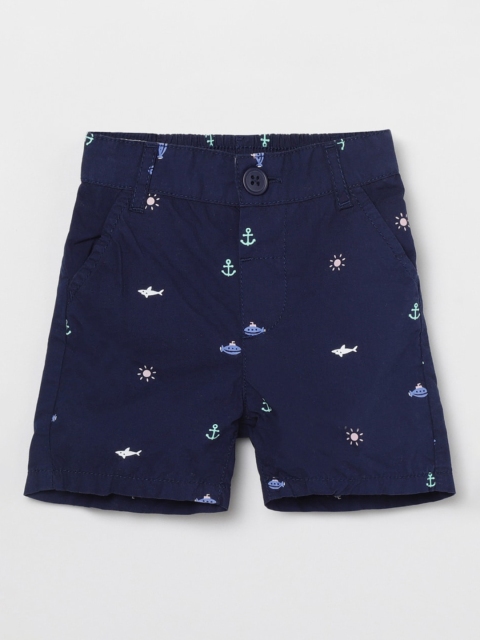 

max Boys Blue Printed Regular Fit Regular Shorts