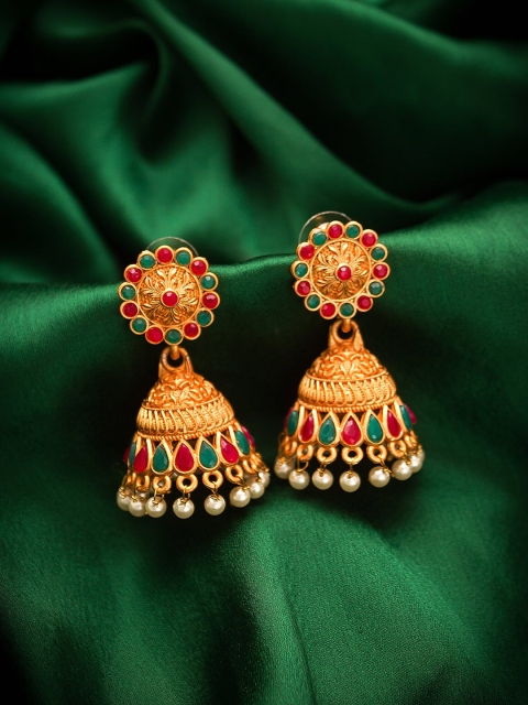 

Aadita Gold Toned Dome Shaped Jhumkas