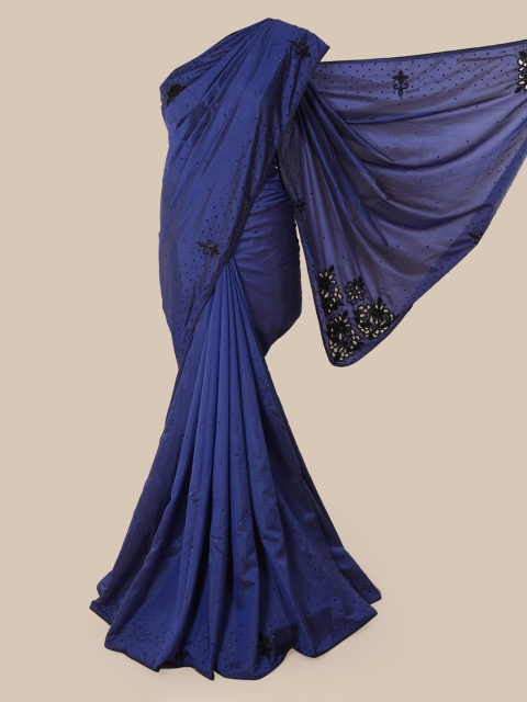 

Pothys Navy Blue Embellished Beads and Stones Art Silk Saree