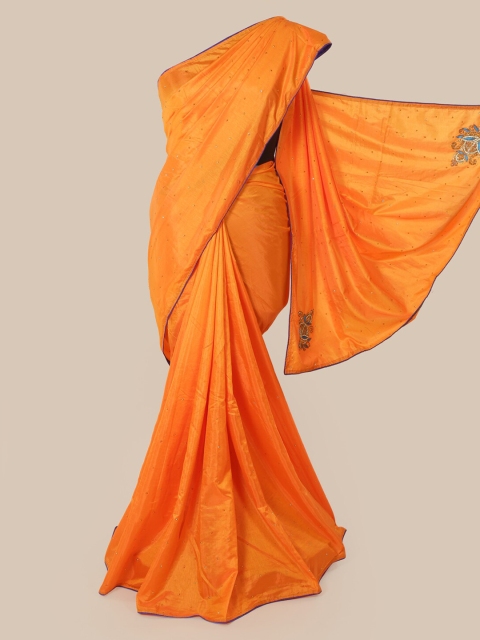 

Pothys Orange Embellished Art Silk Saree