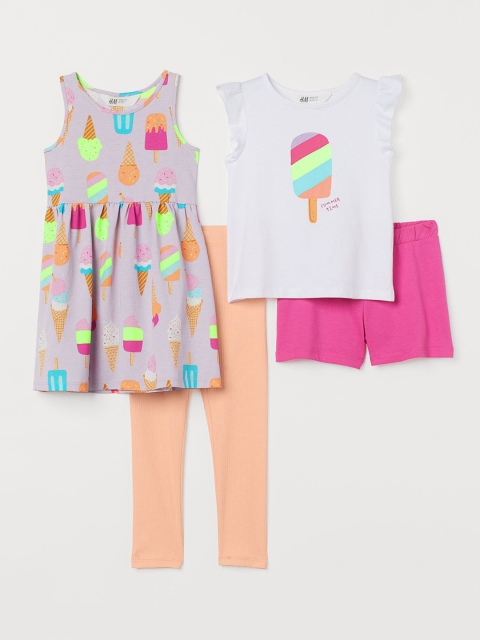 

H&M Girls 4-piece Cotton Clothing Set, White