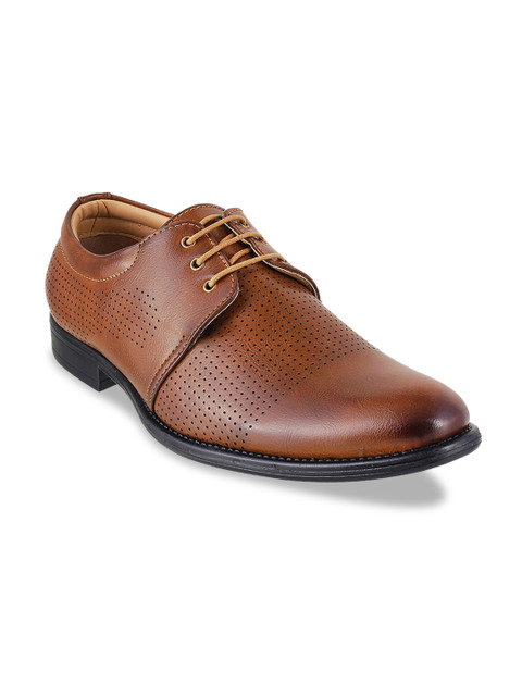 

WALKWAY Men Tan Brown Solid Formal Derbys