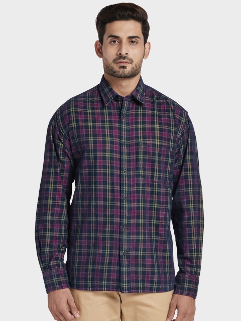 

ColorPlus Men Yellow Regular Fit Checked Casual Shirt