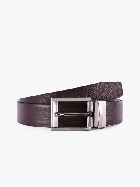 

BuckleUp Men Black & Brown Textured Reversible Leather Belt