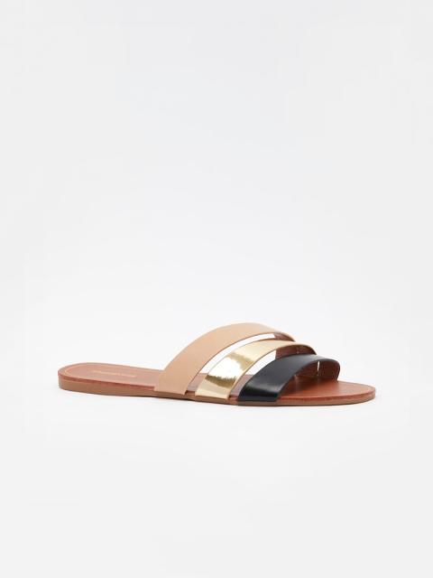 

shoexpress Women Gold Embellished Open Toe Flats