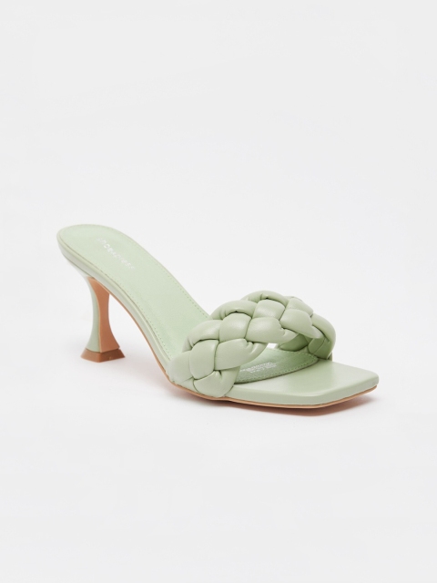 

shoexpress Green Braided Slim Heeled Sandals