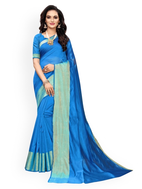 

KALINI Blue Silk Cotton Chanderi Saree
