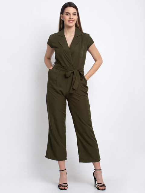 

emeros Olive Green Solid Jumpsuit