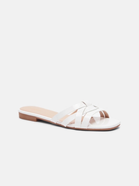 

shoexpress Women White Open Toe Flats