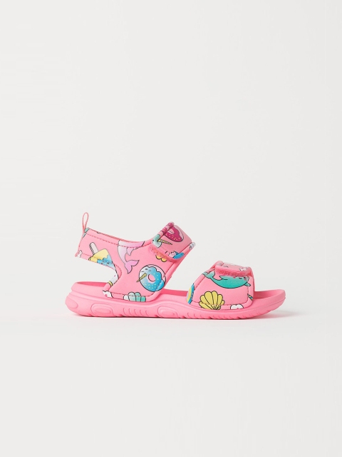 

H&M Girls Pink Printed Open Toe Flats