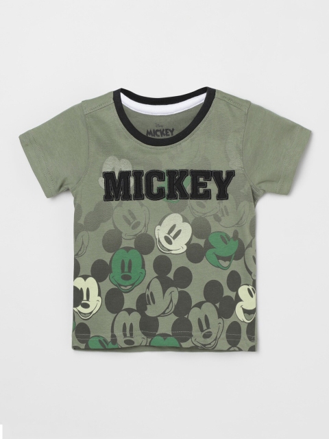 

max Boys Green Printed T-shirt