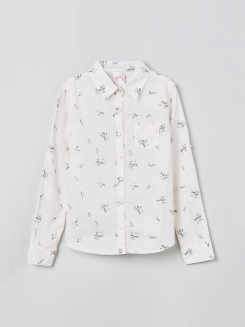 

max Girls Off-White & Black Regular Fit Printed Casual Shirt