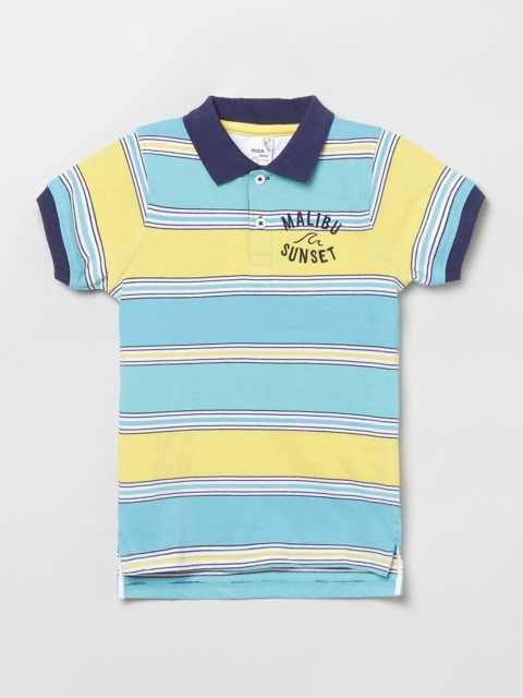 

max Boys Multi Striped Polo Collar T-shirt