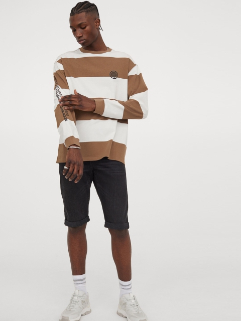 

H&M Men Black Relaxed Denim Shorts