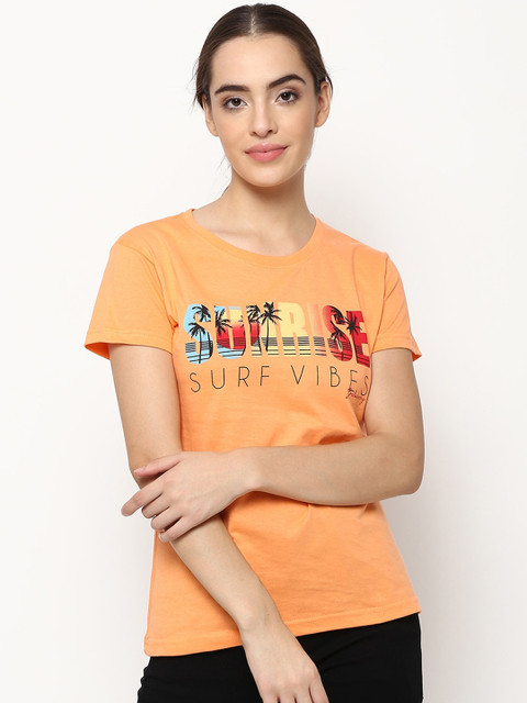 

V2 Value & Variety Orange Cotton Regular Top