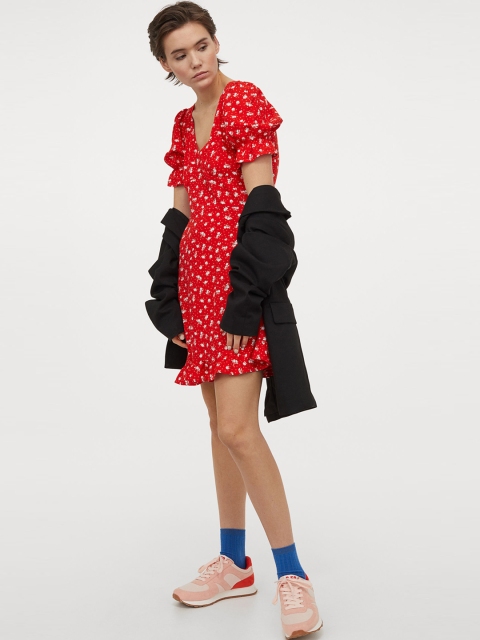 

H&M Red Patterned Dress