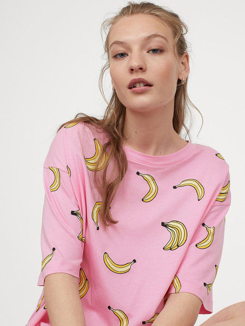 

H&M Women Pink Cotton Jersey Pyjamas