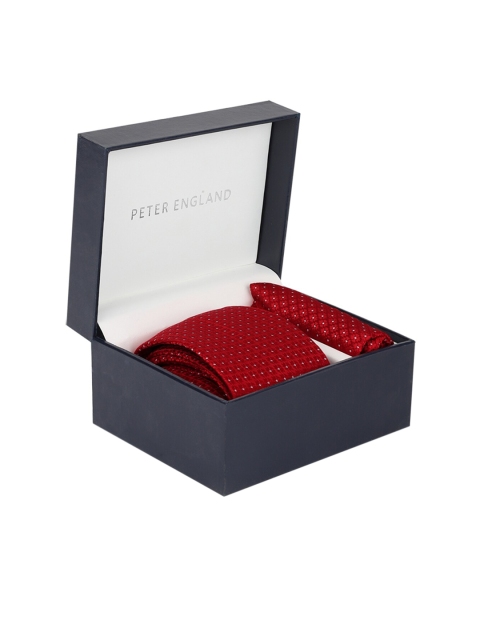 

Peter England Men Red & White Printed Accessory Gift Set