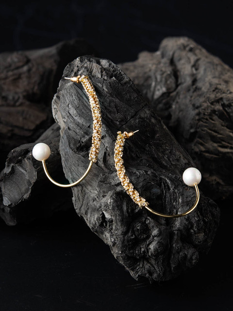 

E2O Gold Contemporary Half Hoop Earrings
