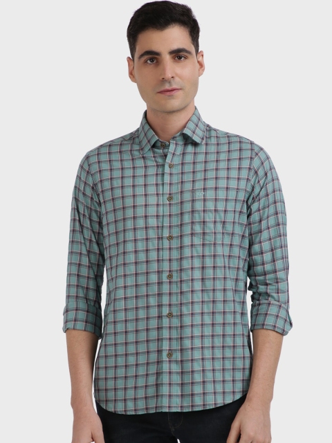 

ColorPlus Men Green Regular Fit Checked Casual Shirt