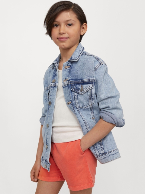 

H&M Girls Orange Sweatshirt Shorts