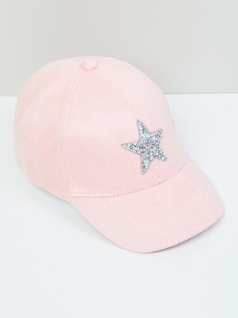 

max Girls Pink & Silver Embellished Baseball Cap