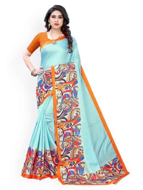 

KALINI Blue Art Silk Khadi Saree