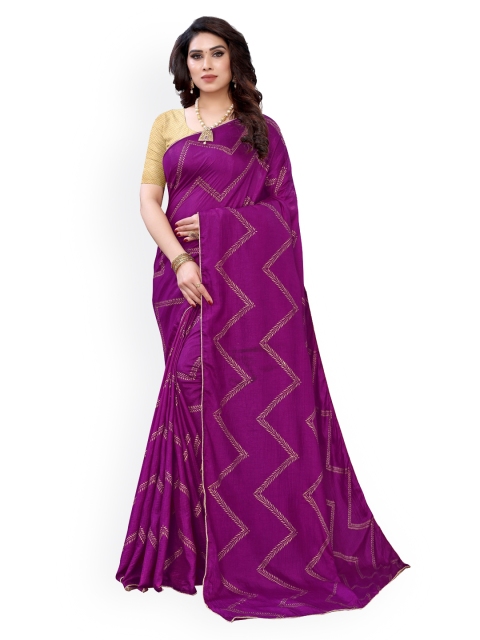 

KALINI Purple Poly Silk Saree