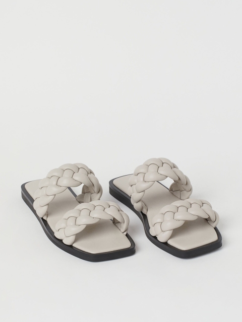 

H&M Women Grey Braided Slides