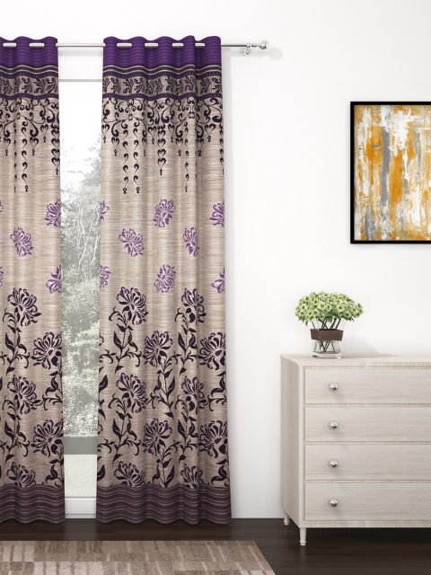 

Story@home Beige Premium Jacquard 350GSM Room Darkening Eyelet Single Door Curtain