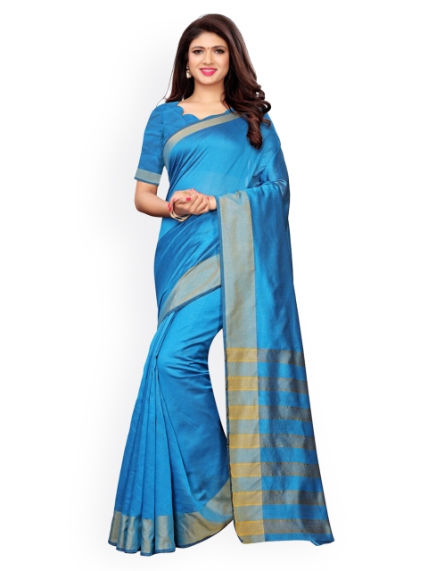 

KALINI Blue Silk Cotton Maheshwari Saree