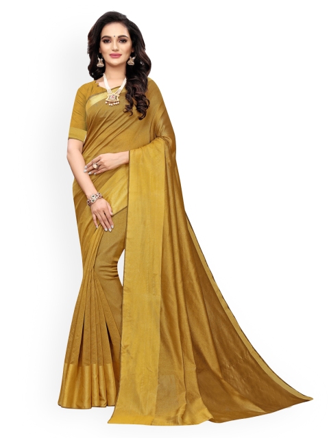 

KALINI Yellow Solid Silk Cotton Chanderi Saree