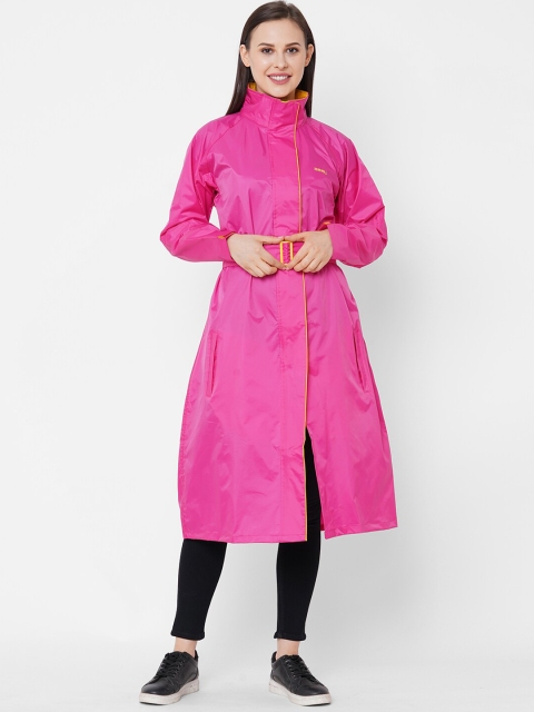 

Zeel Women Pink Solid Knee-Length Rain Jacket