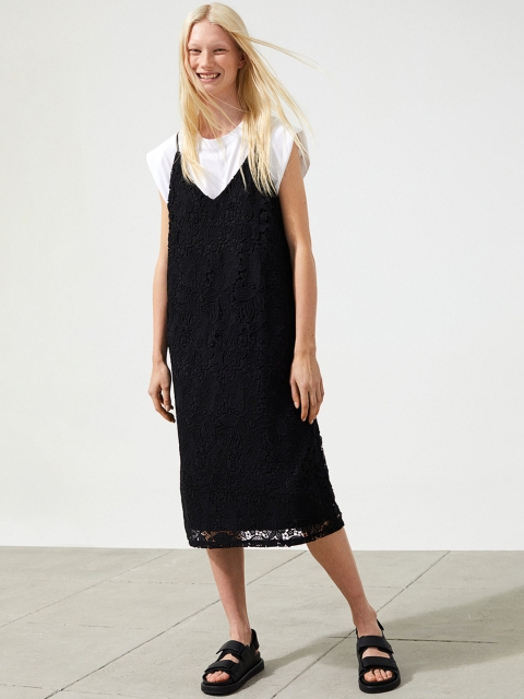 

H&M Woman Lace slip dress, Black