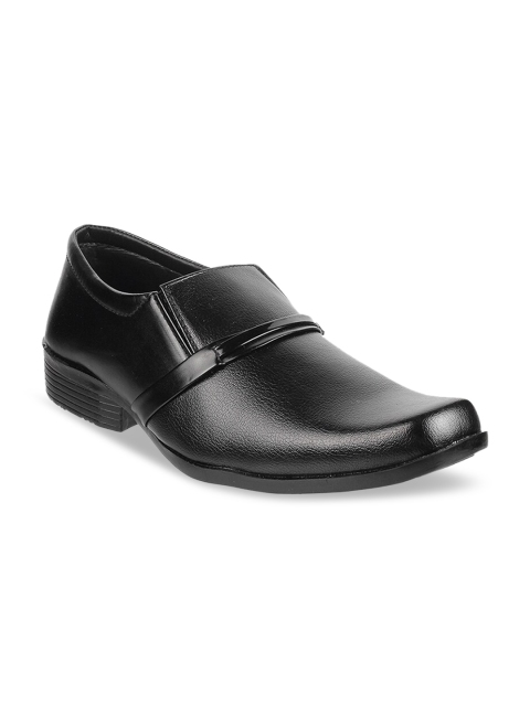 

WALKWAY by Metro Men Black Solid Formal Slip-Ons