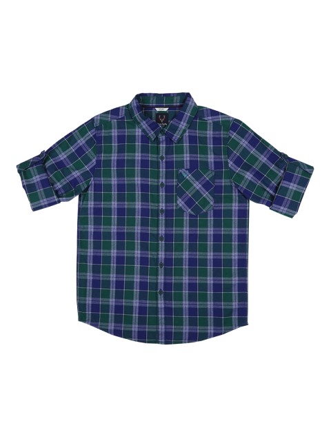 

Allen Solly Junior Boys Blue Regular Fit Checked Casual Shirt