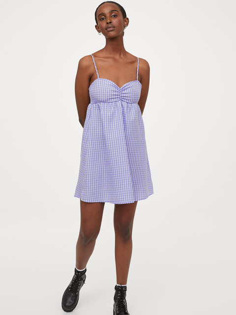 

H&M Purple & White Short Dress