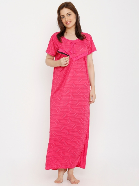 

Pretty Awesome Pink Printed Maternity Nightdress