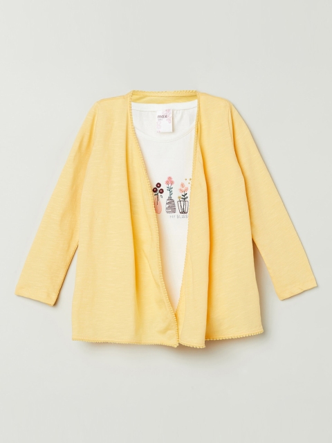 

max Yellow & White Floral Layered Regular Top