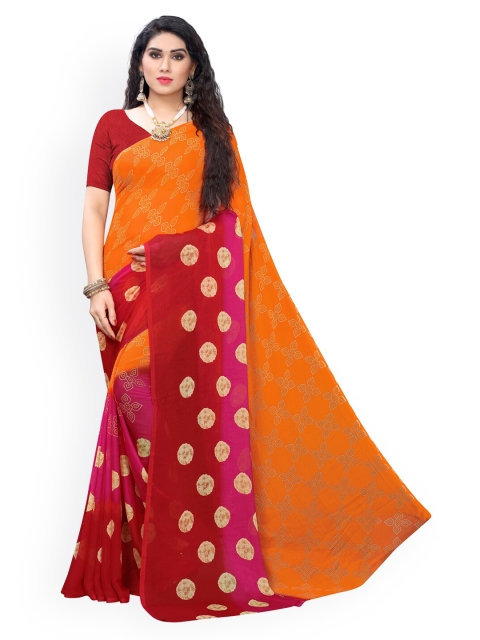 

KALINI Orange Ethnic Motifs Printed Saree