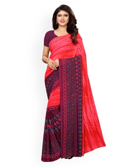 

KALINI Red Floral Pure Georgette Saree